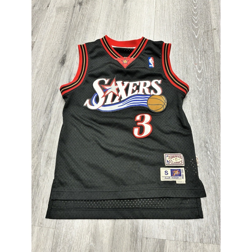 NBA Hardwood Classics Philadelphia 76ers Allen Iverson Youth Size Small (8)